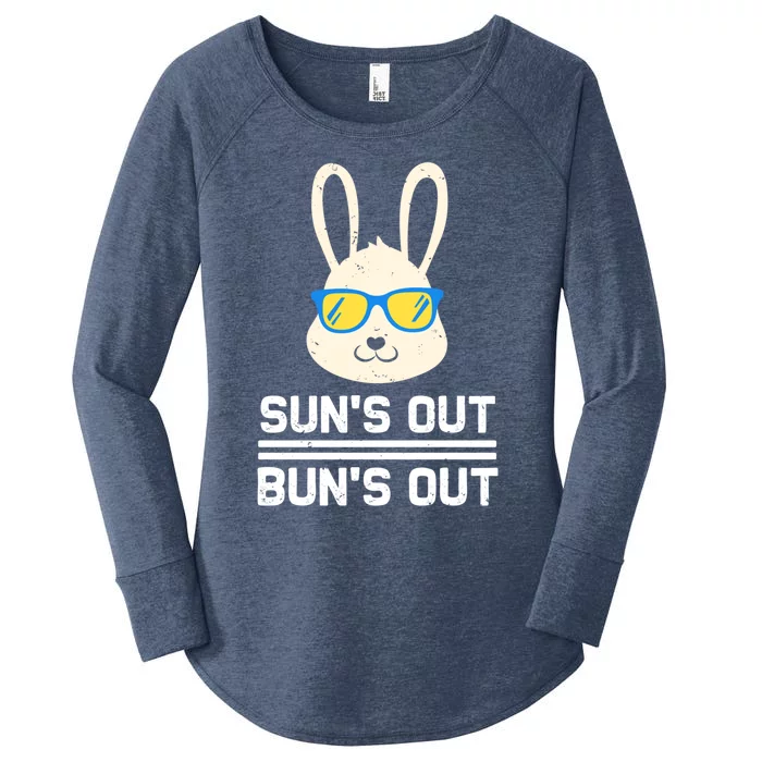 Suns Out Buns Out Funny Bunny Summer Quote Gift Women's Perfect Tri Tunic Long Sleeve Shirt