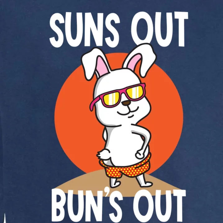 Suns Out Buns Out Funny Cool Bunny Sunglasses Sun Summer Great Gift Garment-Dyed Sweatshirt