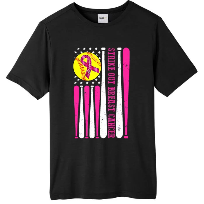 Strike Out Breast Cancer Softball Fight Awareness 2024 ChromaSoft Performance T-Shirt