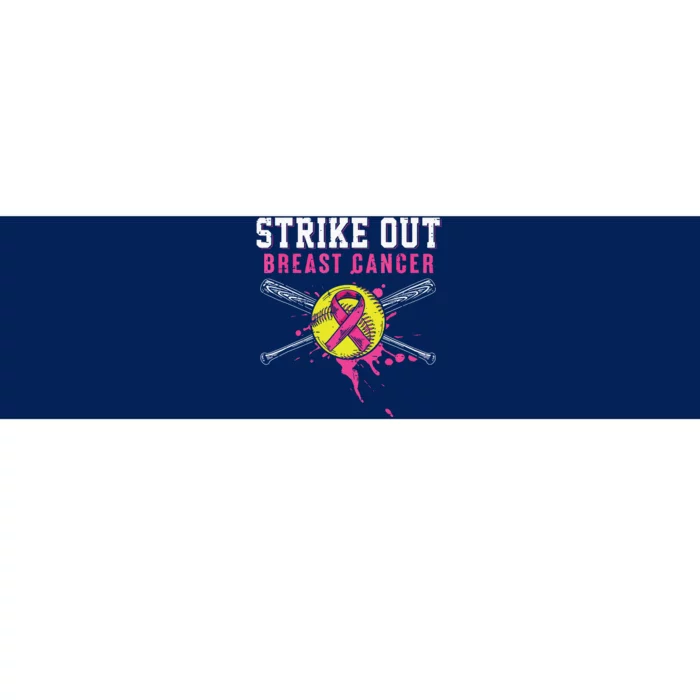 Strike Out Breast Cancer Awareness Day Pink Ribbon Softball Bumper Sticker