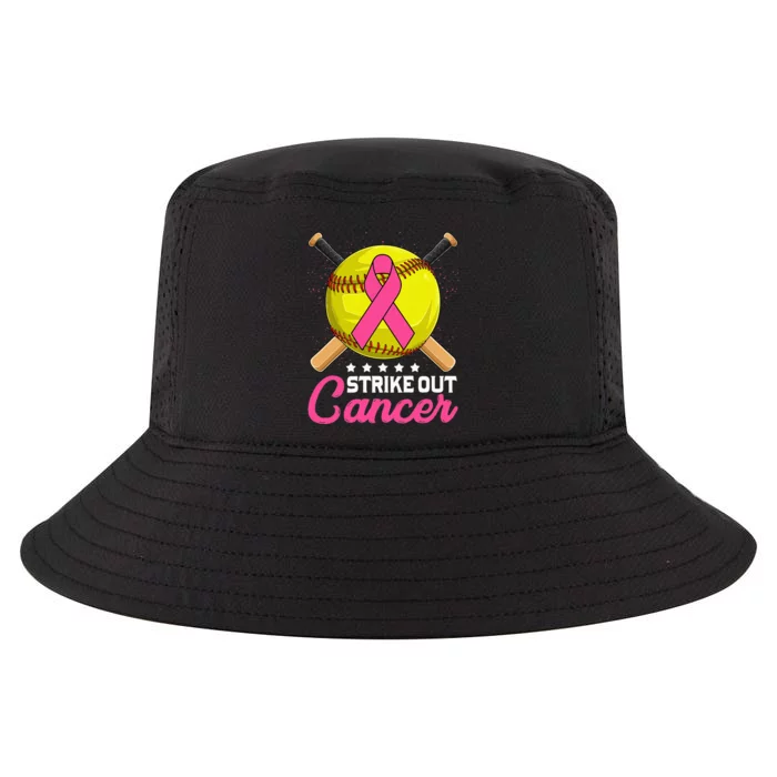 Strike Out Breast Cancer Awareness Day Pink Ribbon Softball Cool Comfort Performance Bucket Hat