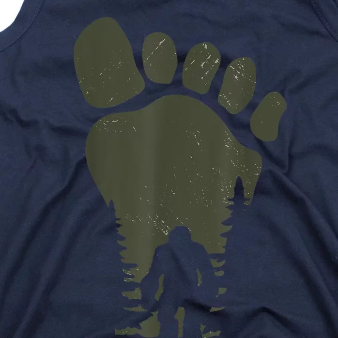 Sasquatch Or Bigfoot In The Forest Footprint Tank Top