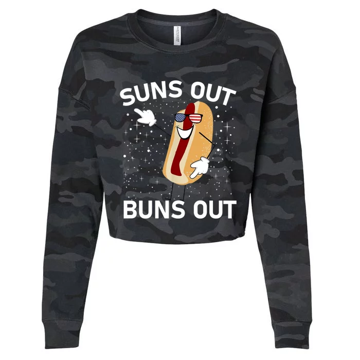 Suns Out Buns Out And Funs Out Funny Hotdog Great Gift Cropped Pullover Crew