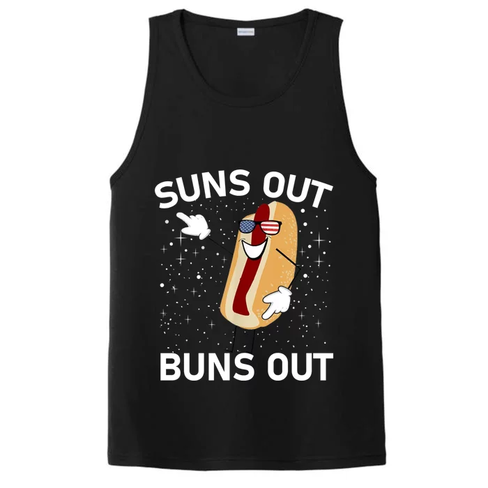 Suns Out Buns Out And Funs Out Funny Hotdog Great Gift Performance Tank