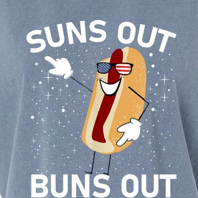 Suns Out Buns Out And Funs Out Funny Hotdog Great Gift Garment-Dyed Women's Muscle Tee