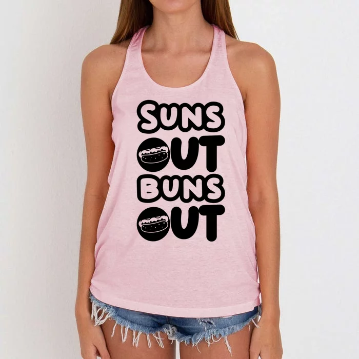 Suns Out Buns Out Bbq Barbeques Grill Gift Women's Knotted Racerback Tank