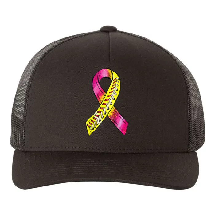 Strike Out Breast Cancer Awareness Day Pink Ribbon Softball Yupoong Adult 5-Panel Trucker Hat