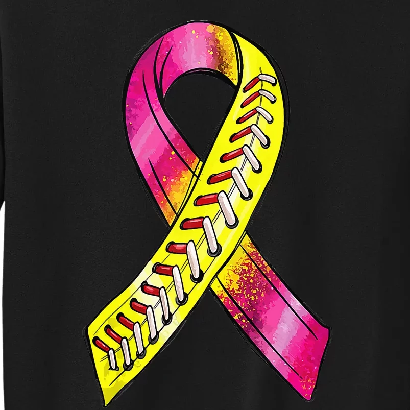 Strike Out Breast Cancer Awareness Day Pink Ribbon Softball Tall Sweatshirt