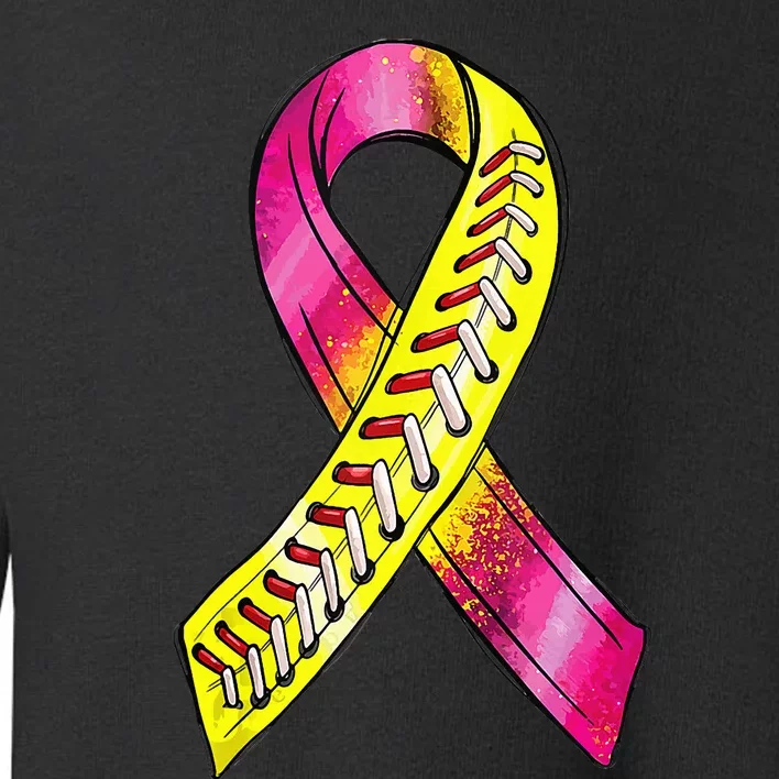 Strike Out Breast Cancer Awareness Day Pink Ribbon Softball Toddler Sweatshirt