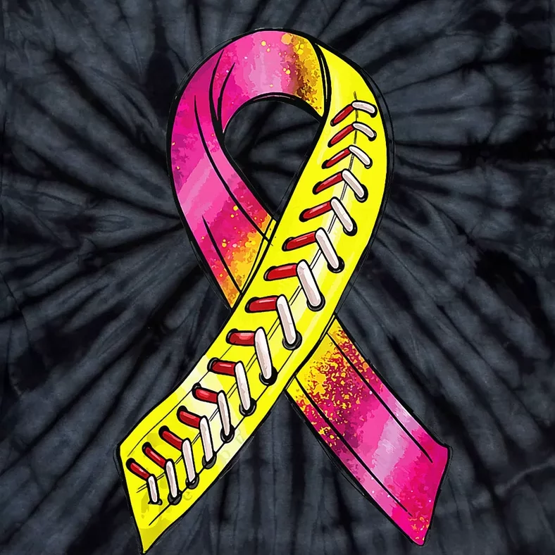 Strike Out Breast Cancer Awareness Day Pink Ribbon Softball Tie-Dye T-Shirt