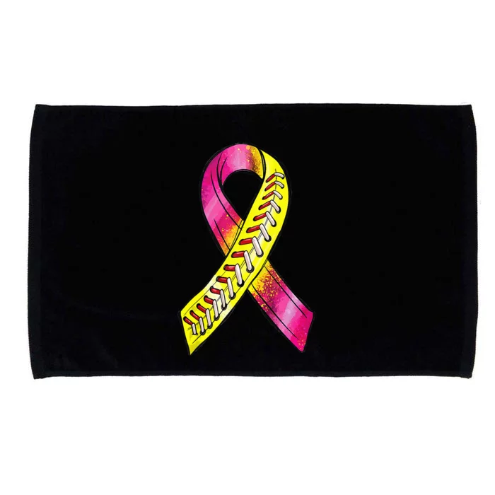 Strike Out Breast Cancer Awareness Day Pink Ribbon Softball Microfiber Hand Towel