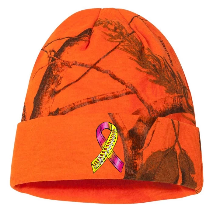 Strike Out Breast Cancer Awareness Day Pink Ribbon Softball Kati - 12in Camo Beanie