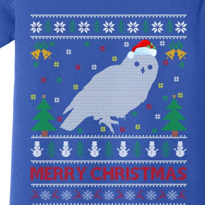 Snowy Owl Bird Lover Ugly Santa Snowy Owl Christmas Gift Baby Bodysuit