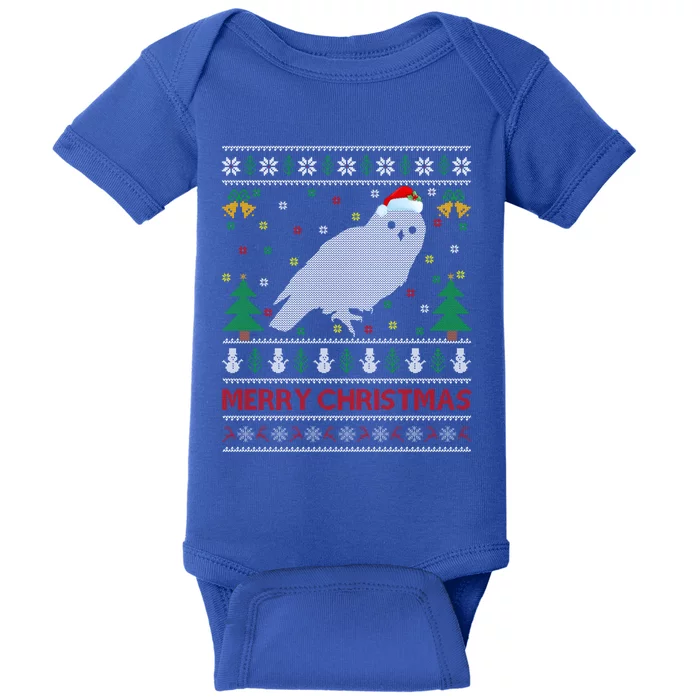 Snowy Owl Bird Lover Ugly Santa Snowy Owl Christmas Gift Baby Bodysuit