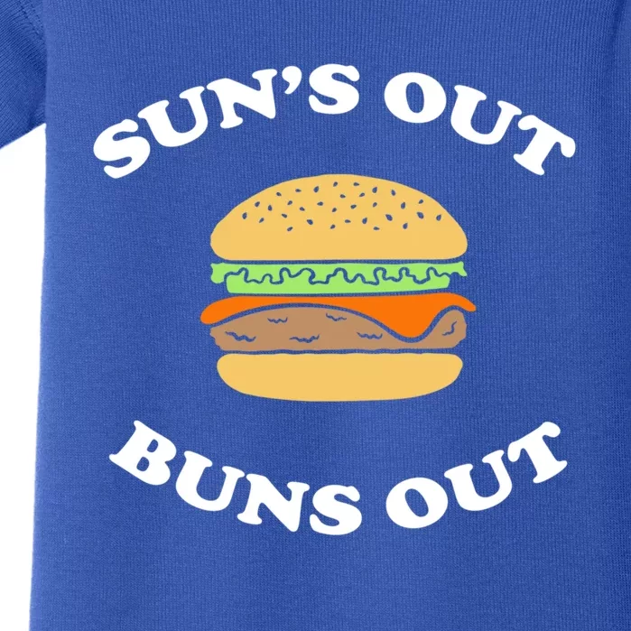 Suns Out Buns Out Bbq Hamburger Gift Baby Bodysuit