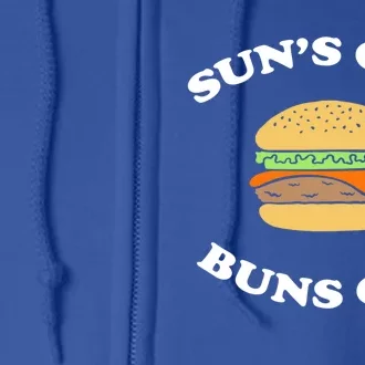 Suns Out Buns Out Bbq Hamburger Gift Full Zip Hoodie