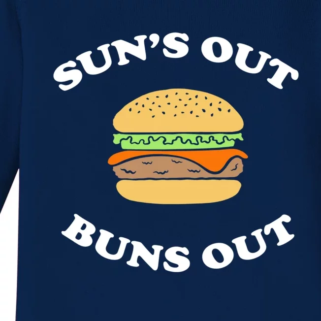 Suns Out Buns Out Bbq Hamburger Gift Baby Long Sleeve Bodysuit