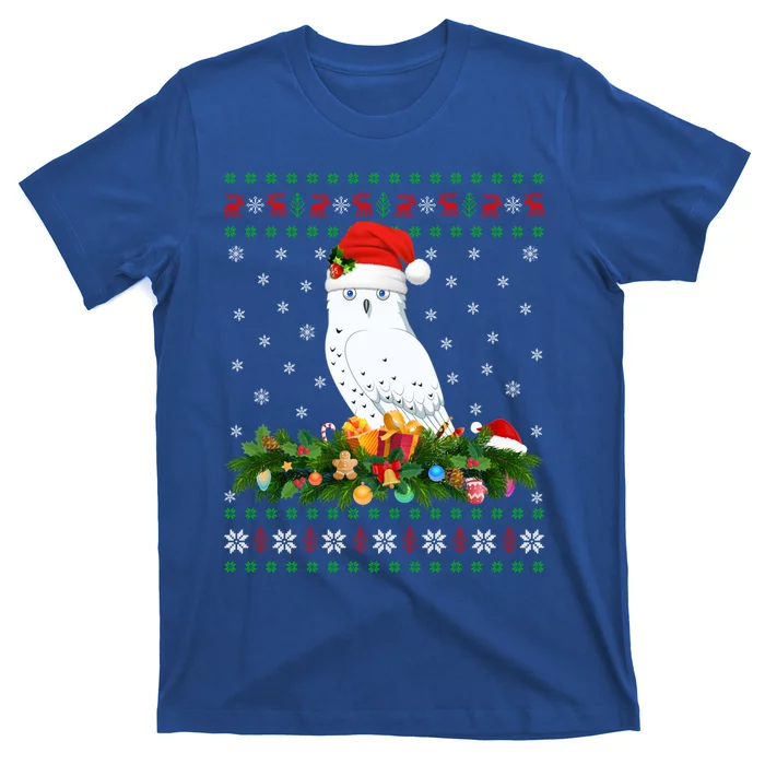 Snowy Owl Bird Lover Xmas Santa Hat Ugly Snowy Owl Christmas Cute Gift T-Shirt