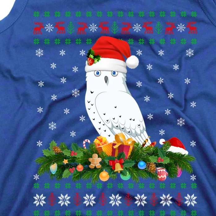 Snowy Owl Bird Lover Xmas Santa Hat Ugly Snowy Owl Christmas Cute Gift Tank Top