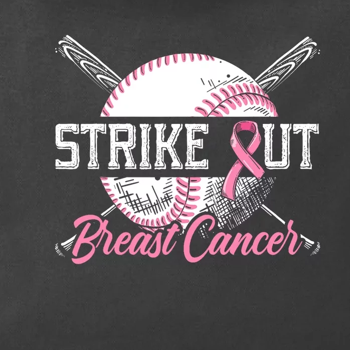 Strike Out Breast Cancer Baseball Breast Cancer Awareness Zip Tote Bag