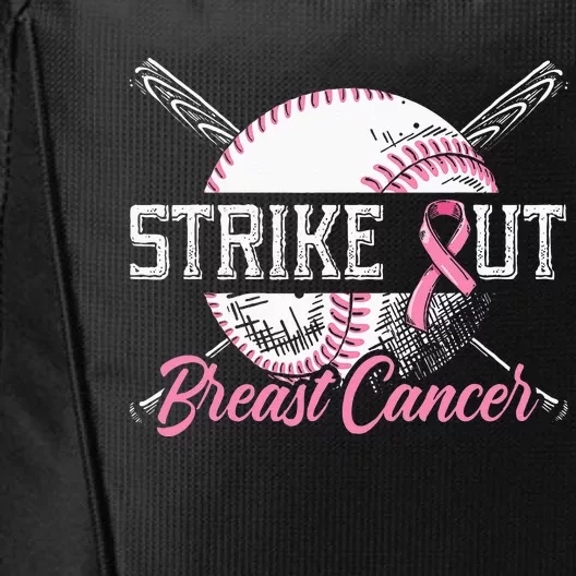 Strike Out Breast Cancer Baseball Breast Cancer Awareness City Backpack