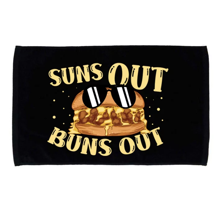 Suns Out Buns Out Burger Lover Foodie Hamburger Gift Microfiber Hand Towel