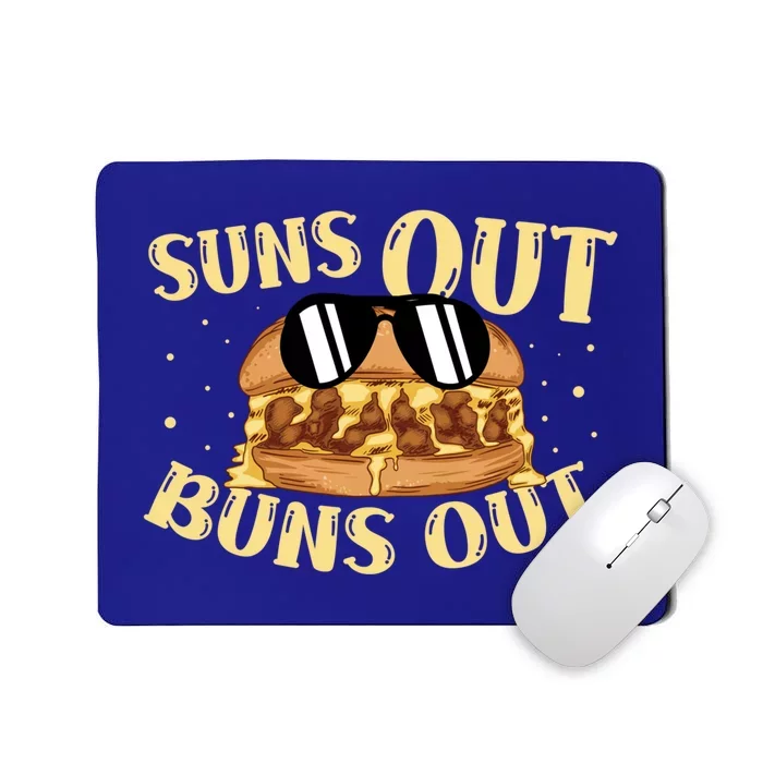 Suns Out Buns Out Burger Lover Foodie Hamburger Gift Mousepad