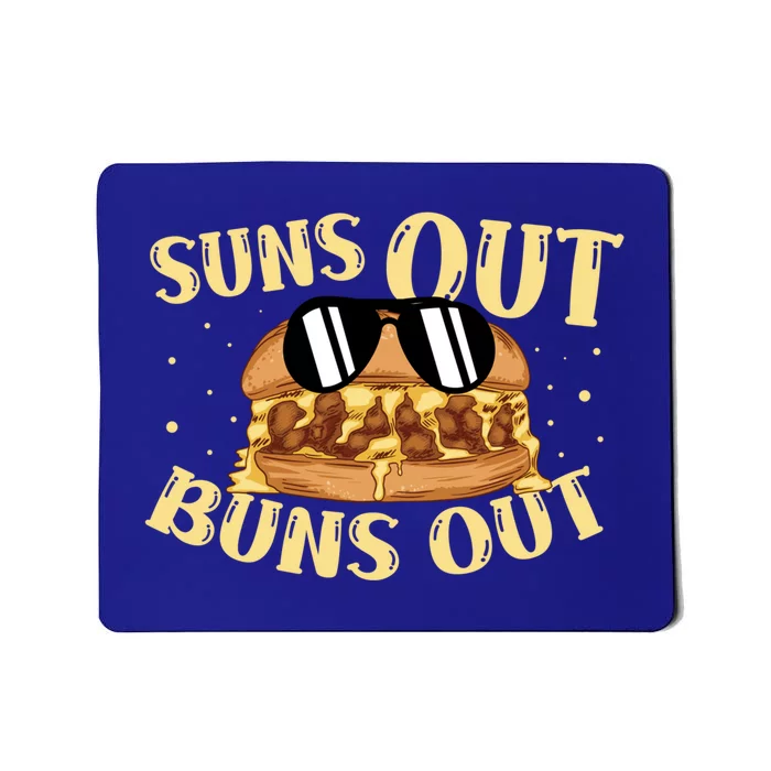 Suns Out Buns Out Burger Lover Foodie Hamburger Gift Mousepad