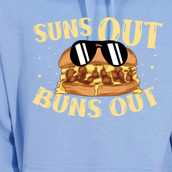 Suns Out Buns Out Burger Lover Foodie Hamburger Gift Unisex Surf Hoodie