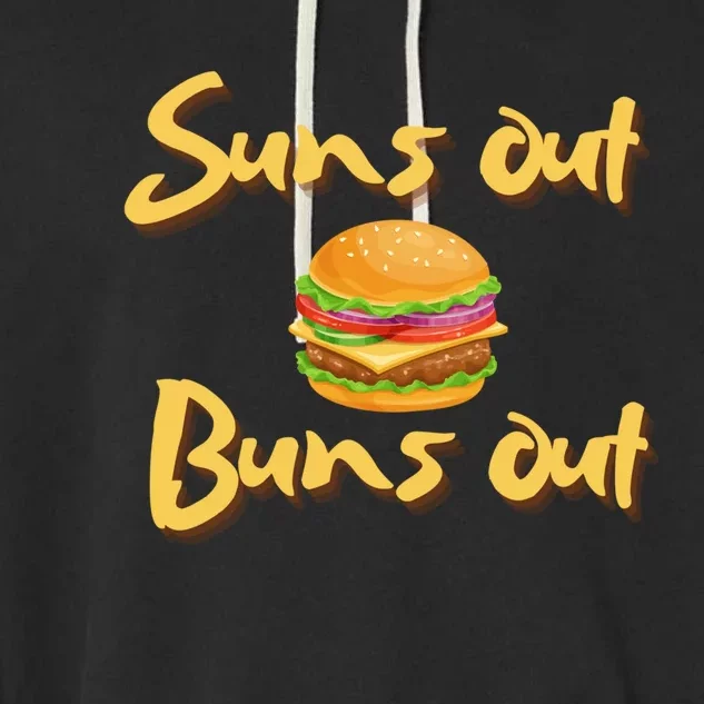 Suns Out Buns Out Cheeseburger Grill Griddle Great Gift Garment-Dyed Fleece Hoodie