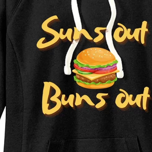 Suns Out Buns Out Cheeseburger Grill Griddle Great Gift Women's Fleece Hoodie