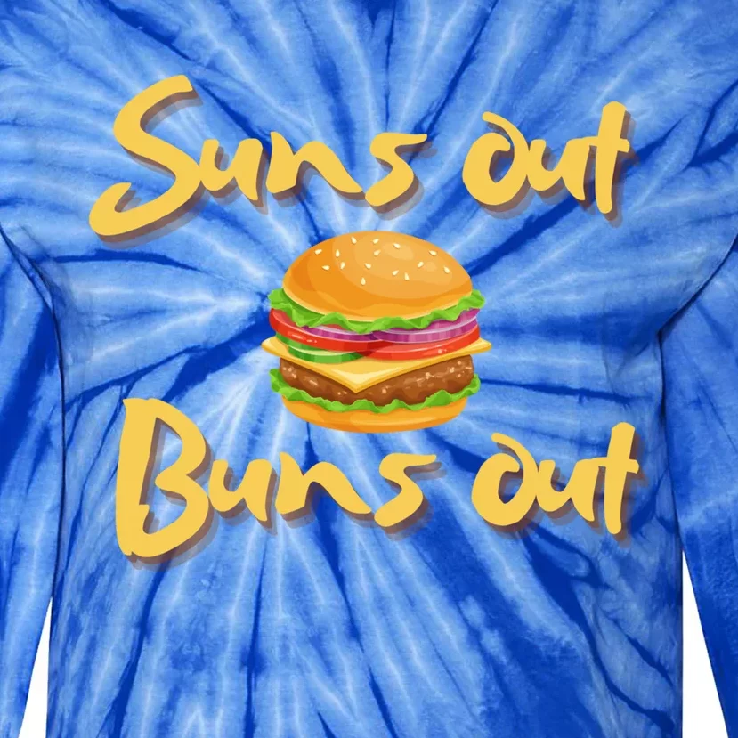 Suns Out Buns Out Cheeseburger Grill Griddle Great Gift Tie-Dye Long Sleeve Shirt