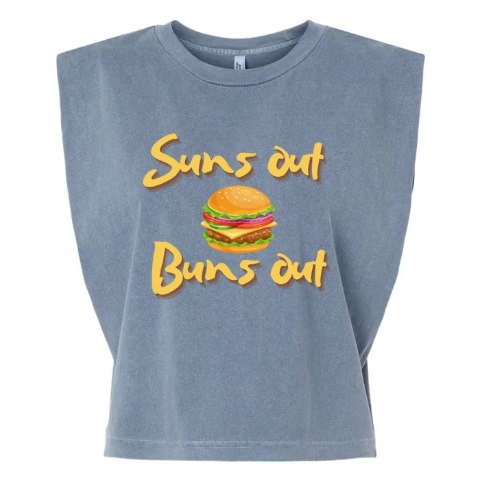 Suns Out Buns Out Cheeseburger Grill Griddle Great Gift Garment-Dyed Women's Muscle Tee