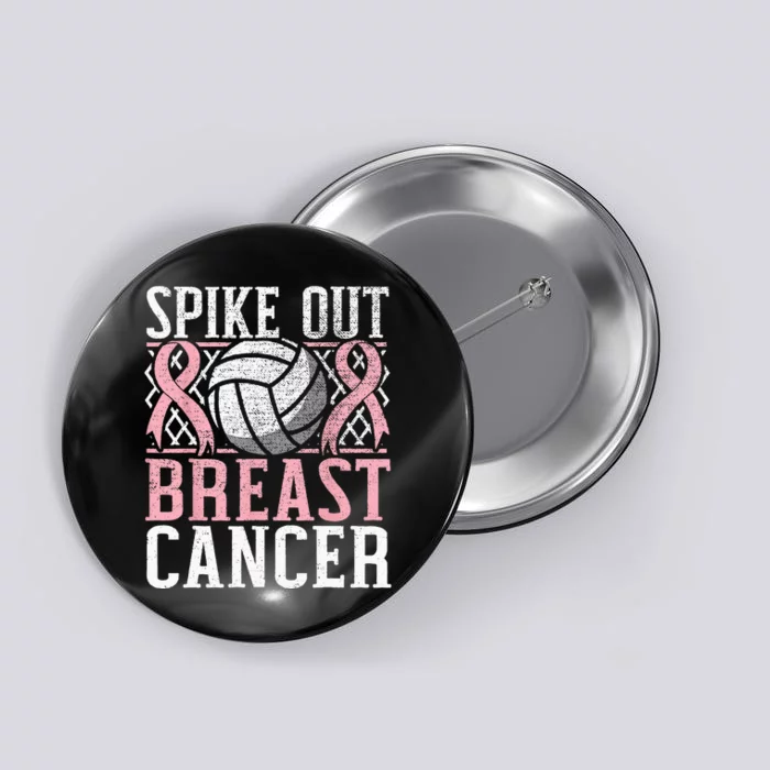 Spike Out Breast Cancer Volleyball Breast Cancer Awareness Button