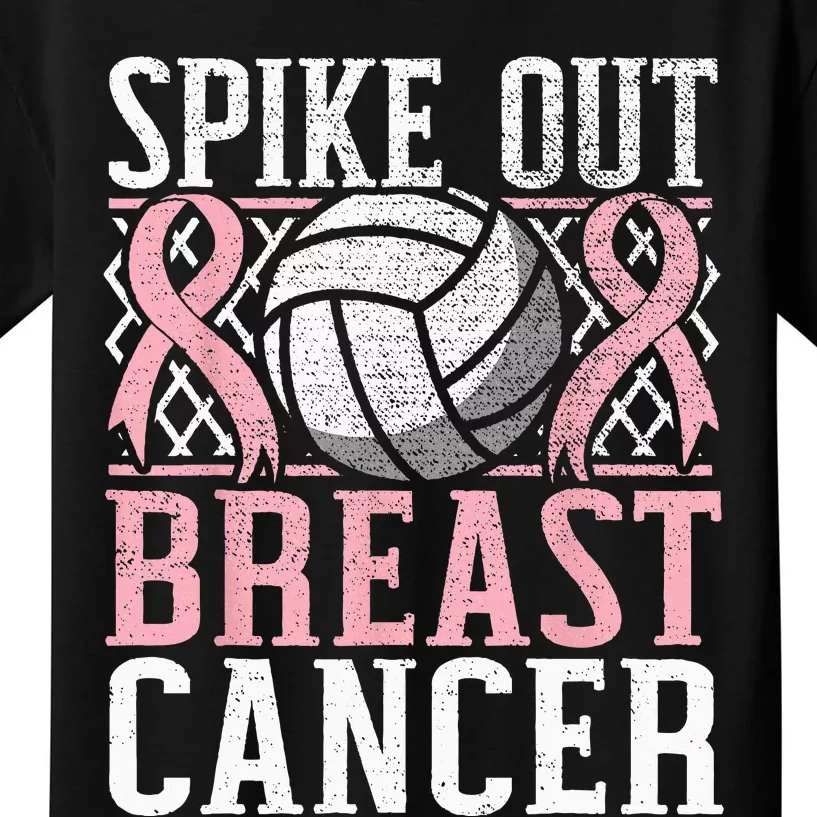 Spike Out Breast Cancer Volleyball Breast Cancer Awareness Kids T-Shirt