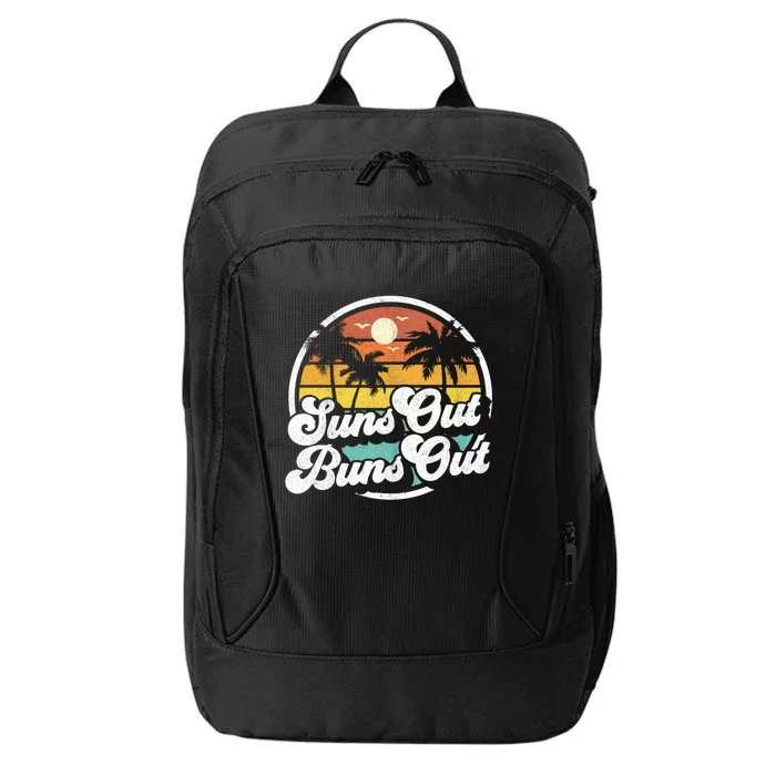 Suns Out Buns Out Funny Beach Vacation Retro Summer Gift City Backpack