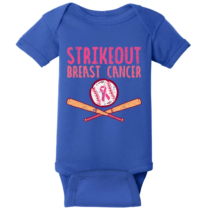 Strike Out Breast Cancer Baseball Fight Awareness Baby Bodysuit