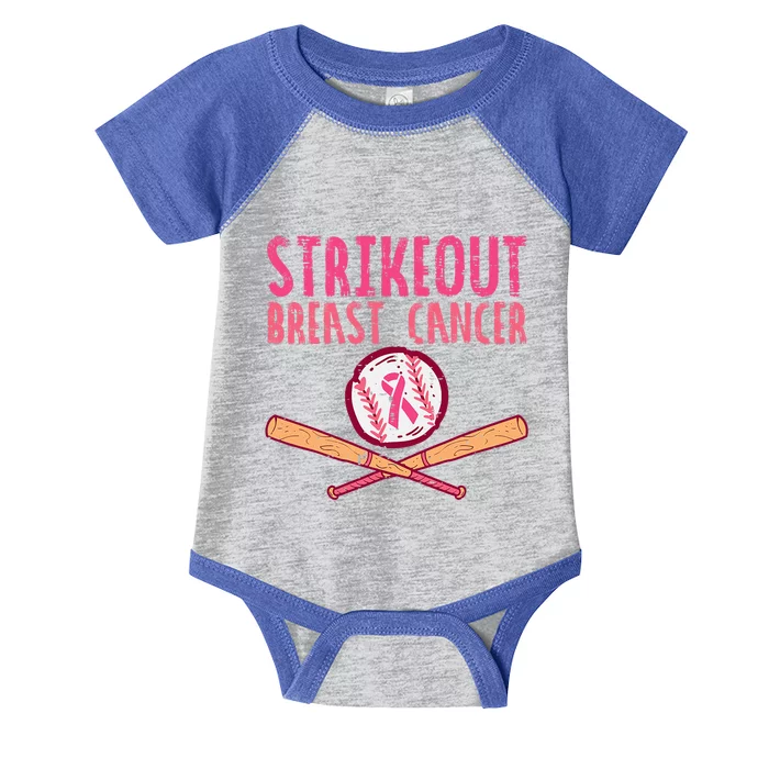 Strike Out Breast Cancer Baseball Fight Awareness Infant Baby Jersey Bodysuit