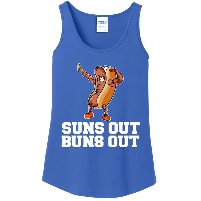 Suns Out Buns Out Funny Hot Dog Cartoon Meaningful Gift Ladies Essential Tank