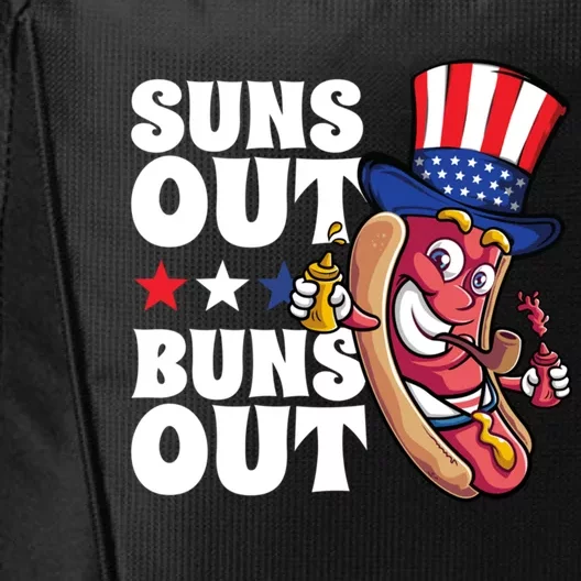 Suns Out Buns Out Funny Hot Dog Patriotic Usa 4th Of July Meaningful Gift City Backpack