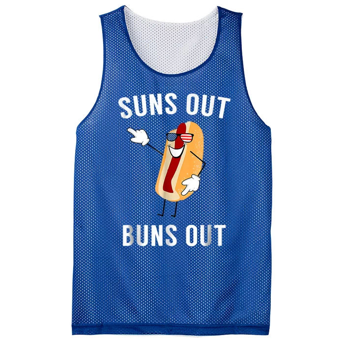 Suns Out Buns Out Funny Hotdog Gift Mesh Reversible Basketball Jersey Tank