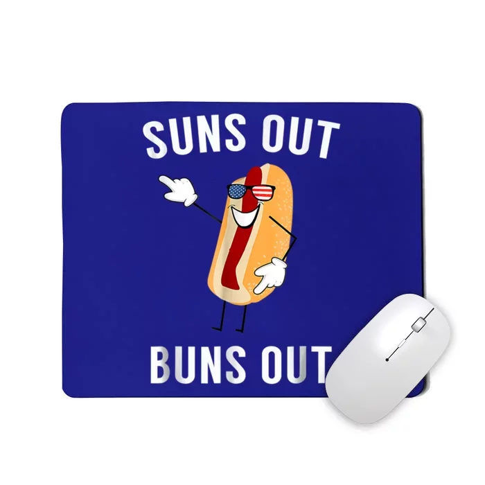 Suns Out Buns Out Funny Hotdog Gift Mousepad