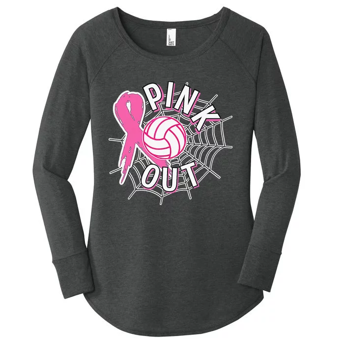 Spike Out Breast Cancer Warrior Volleyball Pink Ribbon Women's Perfect Tri Tunic Long Sleeve Shirt