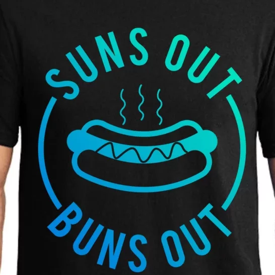 Suns Out Buns Out Funny Unisex Party Hot Dog Gift Pajama Set