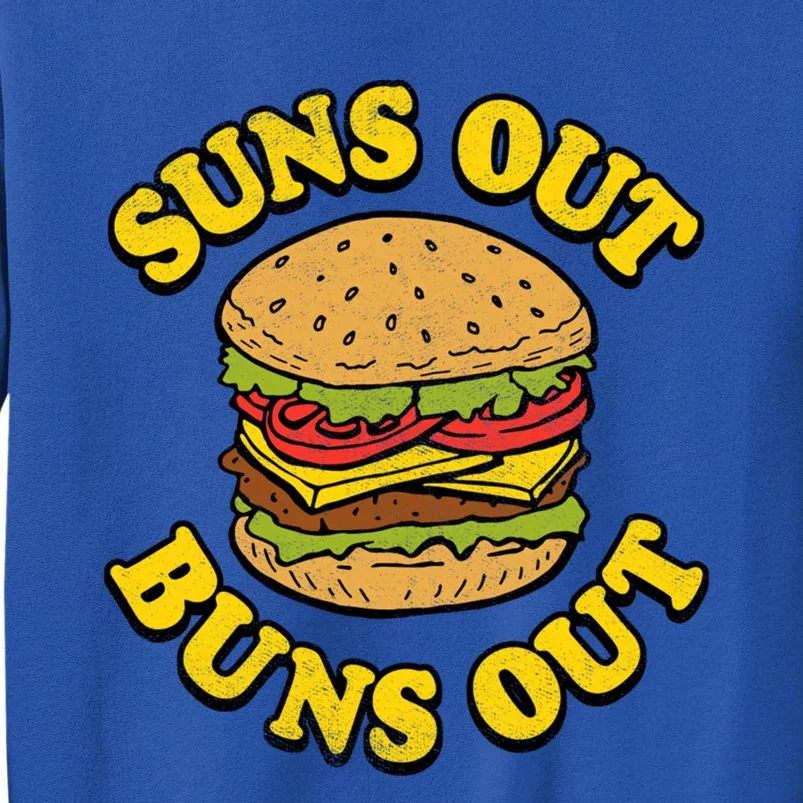 Suns Out Buns Out Hamburger Logo Funny Gift Tall Sweatshirt