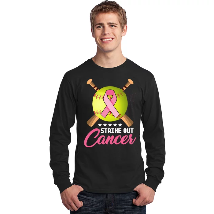 Strike Out Breast Cancer Awareness Baseball Long Sleeve Shirt