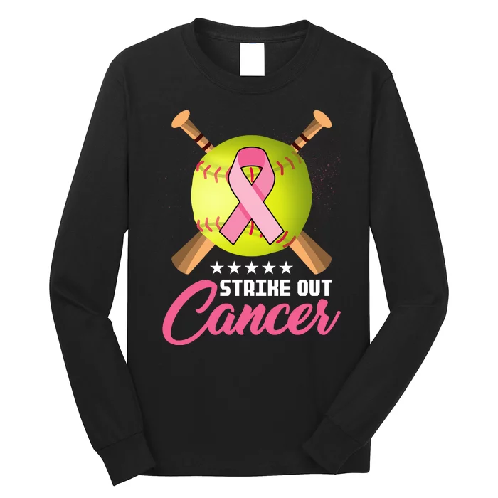 Strike Out Breast Cancer Awareness Baseball Long Sleeve Shirt