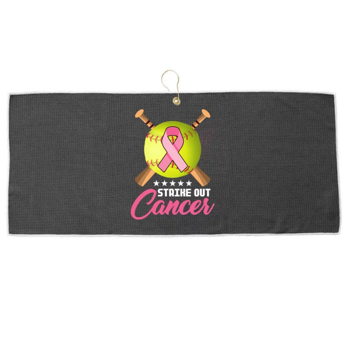 Strike Out Breast Cancer Awareness Baseball Large Microfiber Waffle Golf Towel