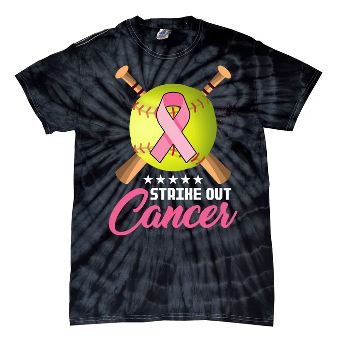 Strike Out Breast Cancer Awareness Baseball Tie-Dye T-Shirt