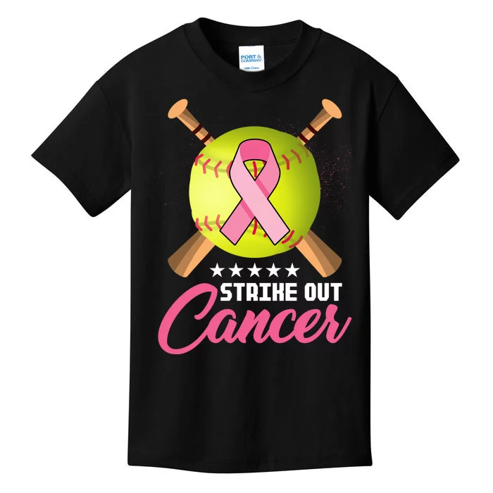 Strike Out Breast Cancer Awareness Baseball Kids T-Shirt